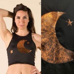 Teeki Moon Magic Mermaid Crop Tank Top Large ✨ Made in USA